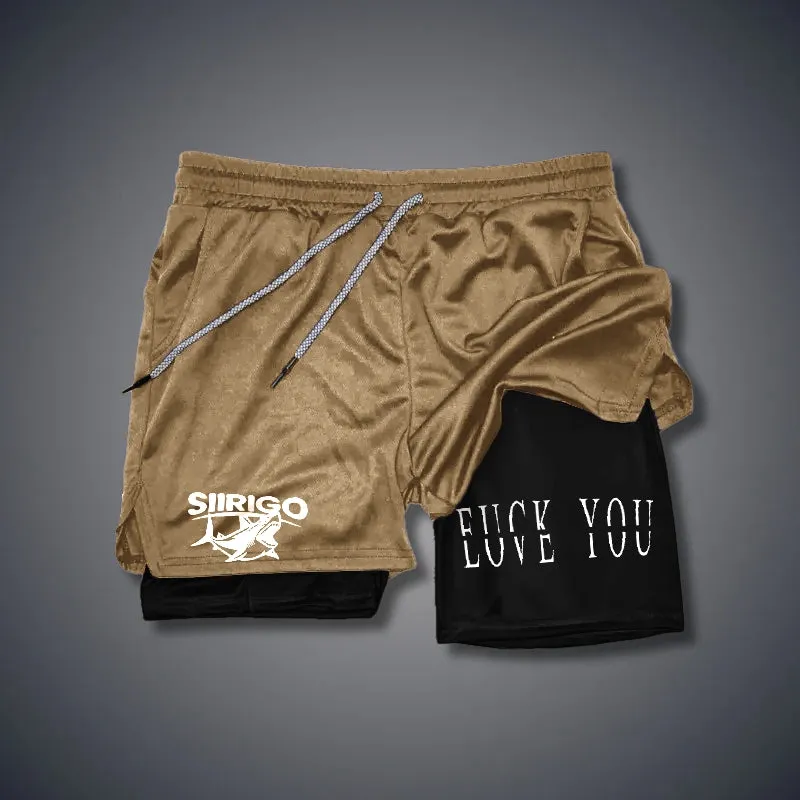 Love You Fk You 2 In 1 GYM PERFORMANCE SHORTS