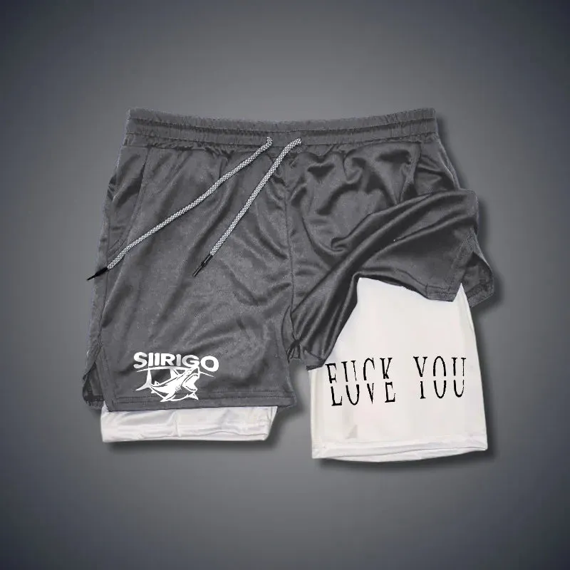 Love You Fk You 2 In 1 GYM PERFORMANCE SHORTS
