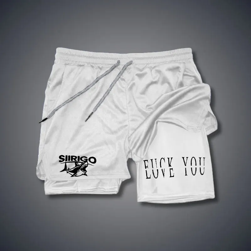Love You Fk You 2 In 1 GYM PERFORMANCE SHORTS