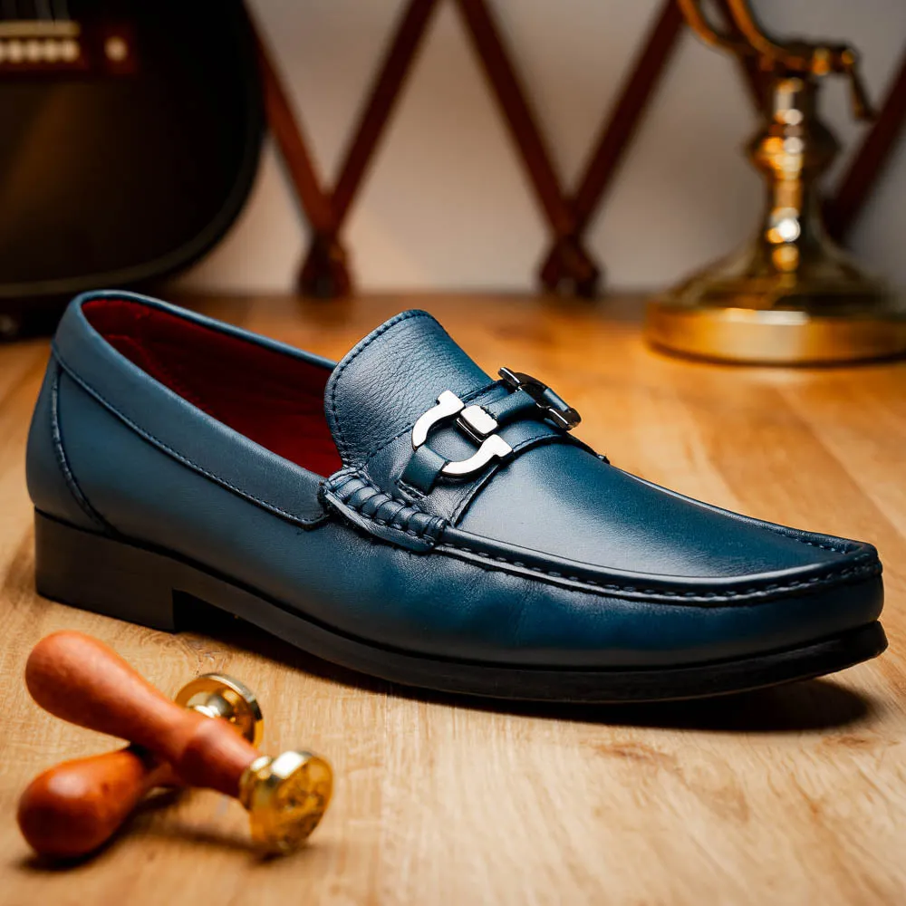 Marco Di Milano Cassarano in Navy Calf Leather Loafers
