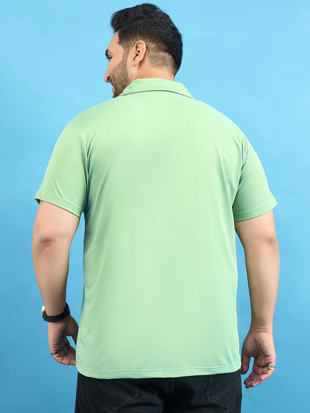 Men Plus Size Proximo Green Solid Shirt