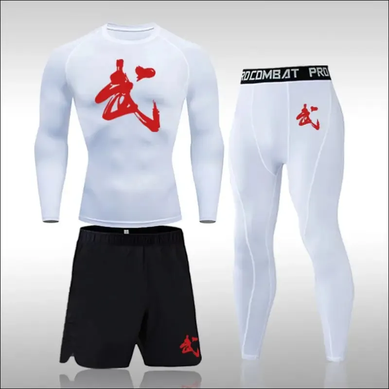 Men running sets compression sports suits skinny tights clothes gym fitness sportswear suits quick