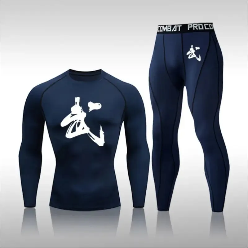 Men running sets compression sports suits skinny tights clothes gym fitness sportswear suits quick