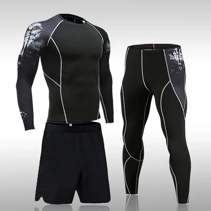 Men's Compression Running Set - Gym Fitness Tracksuit for Basketball, Jogging