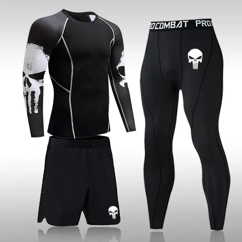 Men's Compression Running Set - Gym Fitness Tracksuit for Basketball, Jogging