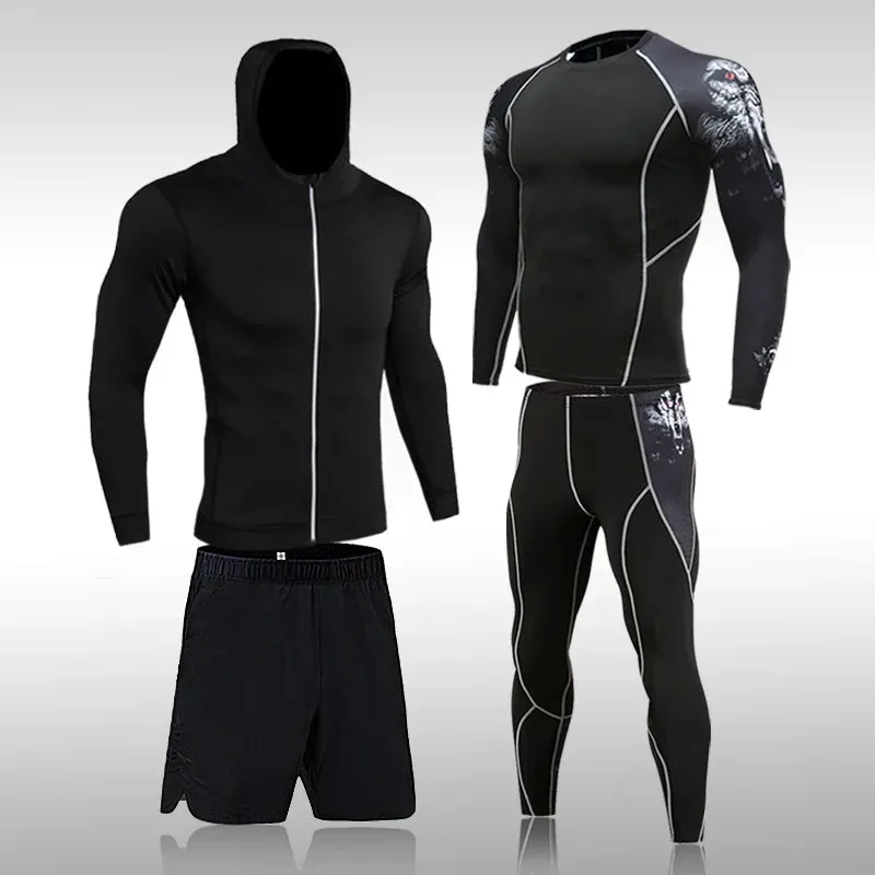 Men's Compression Running Set - Gym Fitness Tracksuit for Basketball, Jogging
