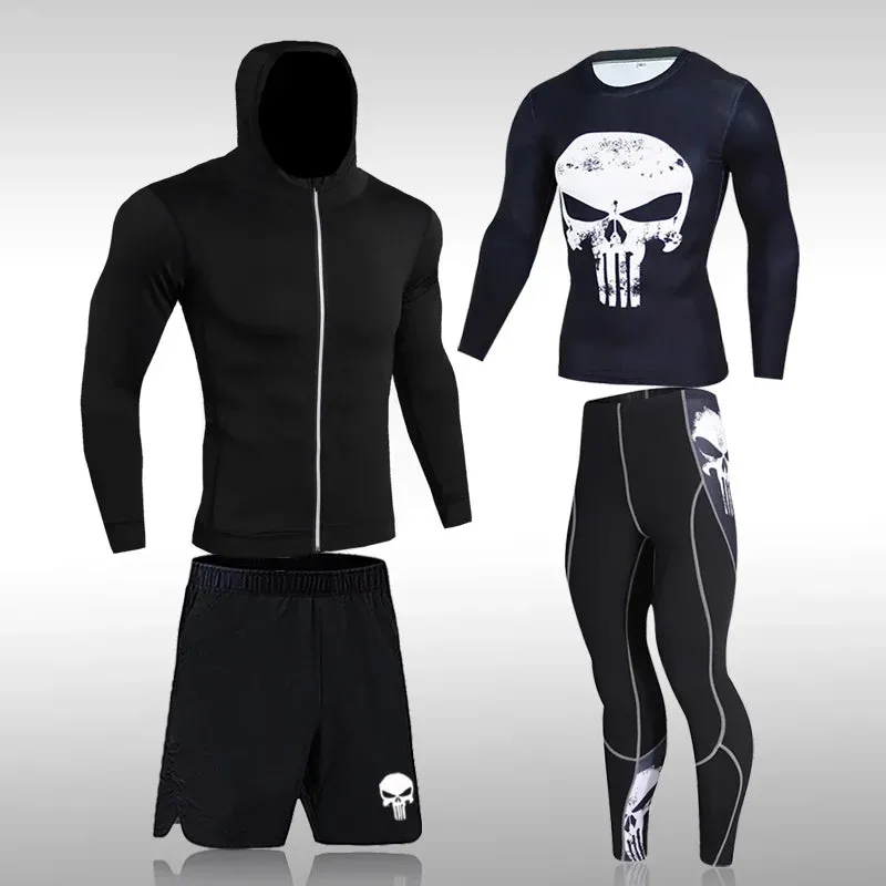 Men's Compression Running Set - Gym Fitness Tracksuit for Basketball, Jogging