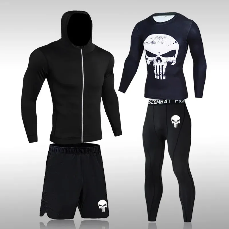 Men's Compression Running Set - Gym Fitness Tracksuit for Basketball, Jogging
