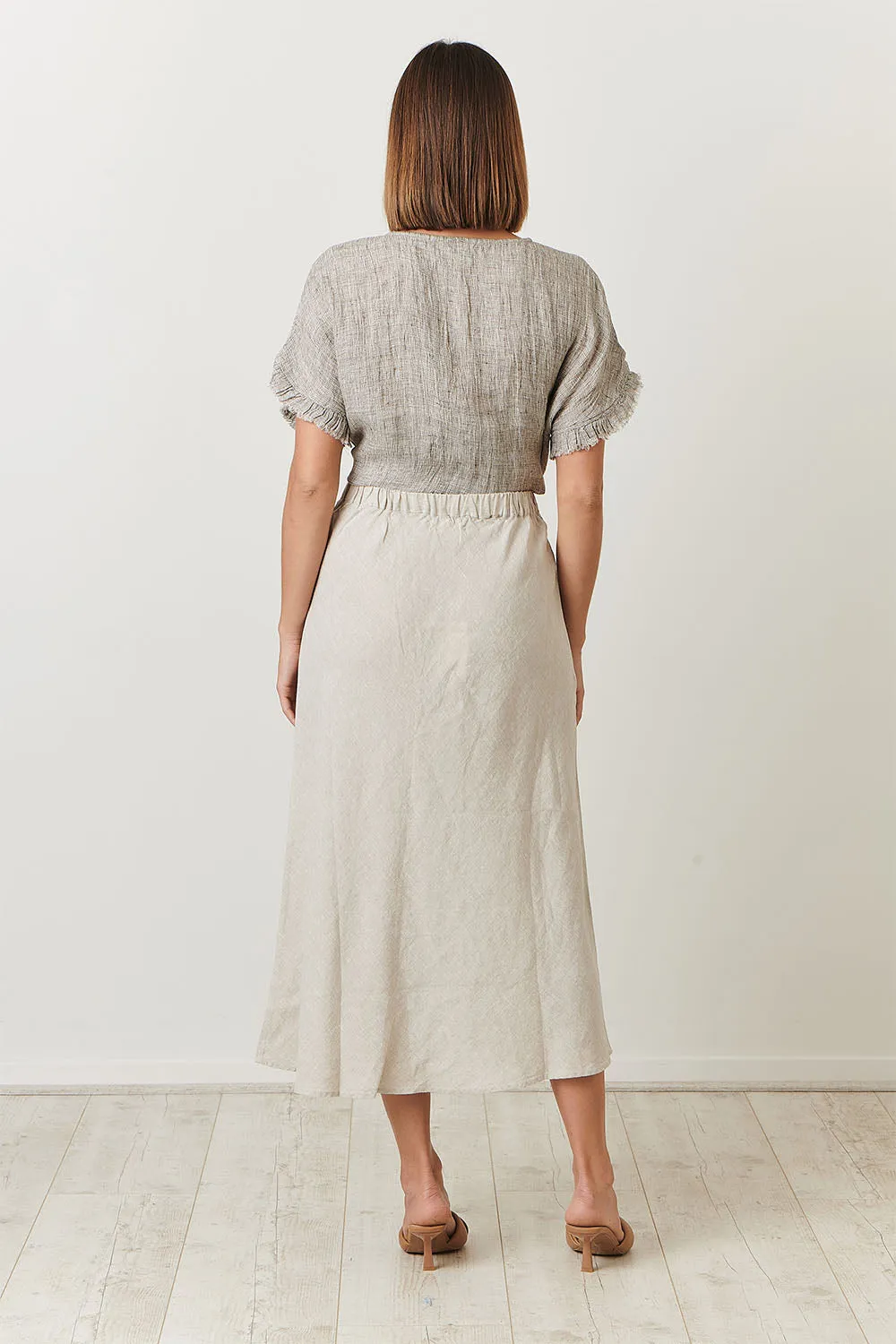Naturals Sand Linen Skirt Ga299