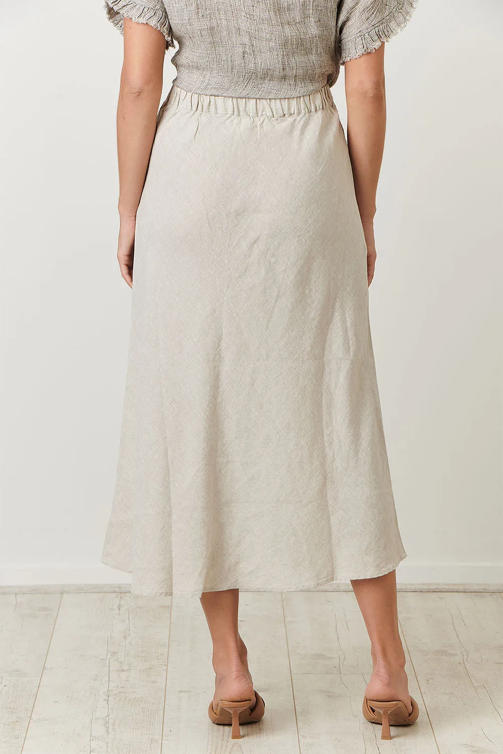 Naturals Sand Linen Skirt Ga299