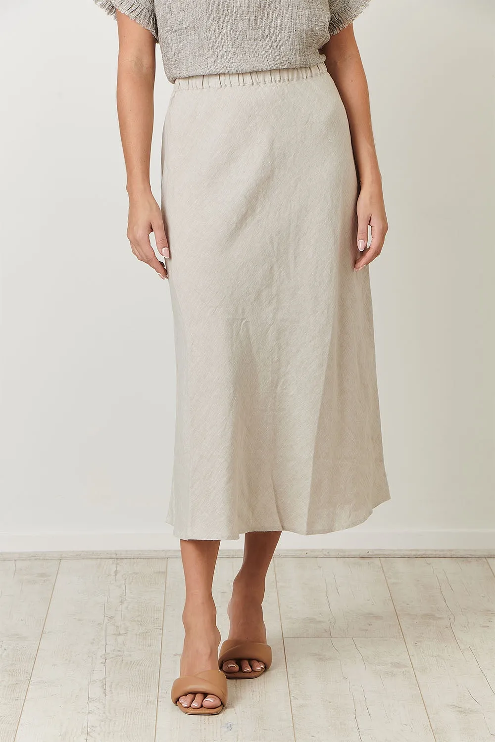 Naturals Sand Linen Skirt Ga299