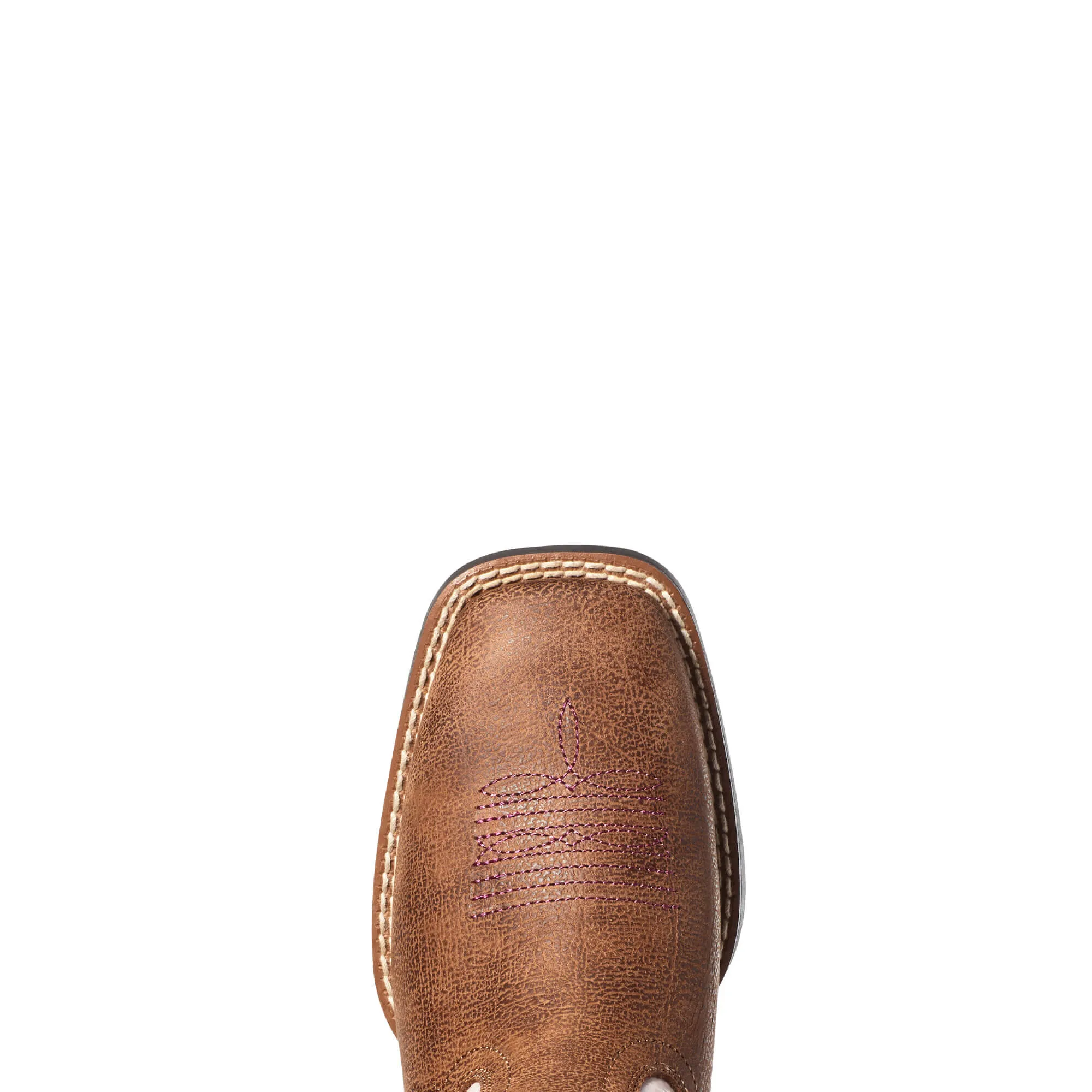 On Sale Ariat Tan Double Kicker Square Toe Boots with Pink Pearl Tops for Kids