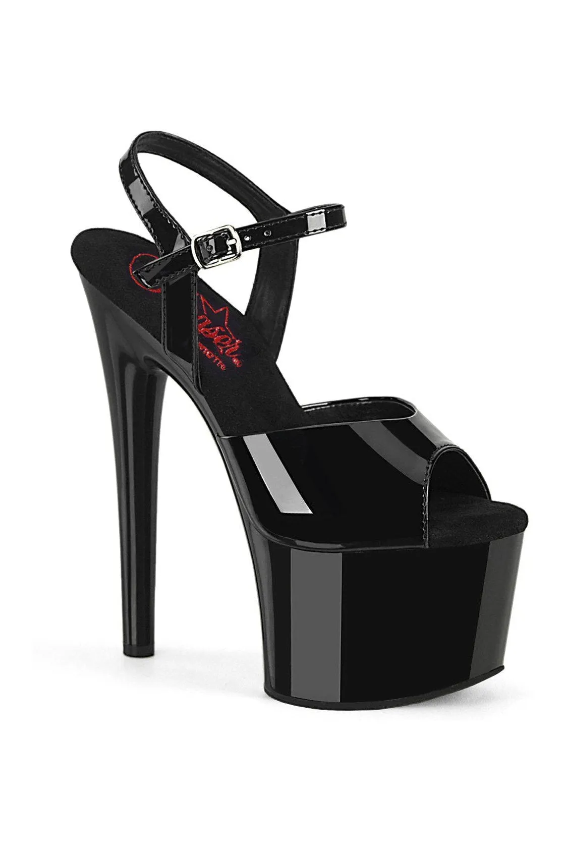 PASSION-709 Sandal | Black Patent