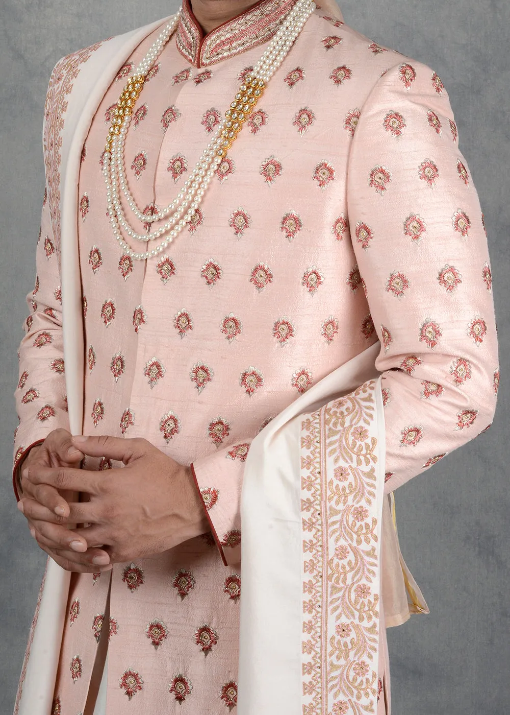 Peach Sherwani | Siddhesh Chauhan