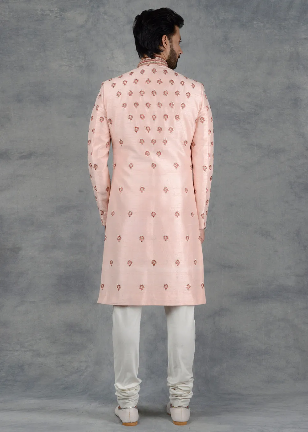 Peach Sherwani | Siddhesh Chauhan