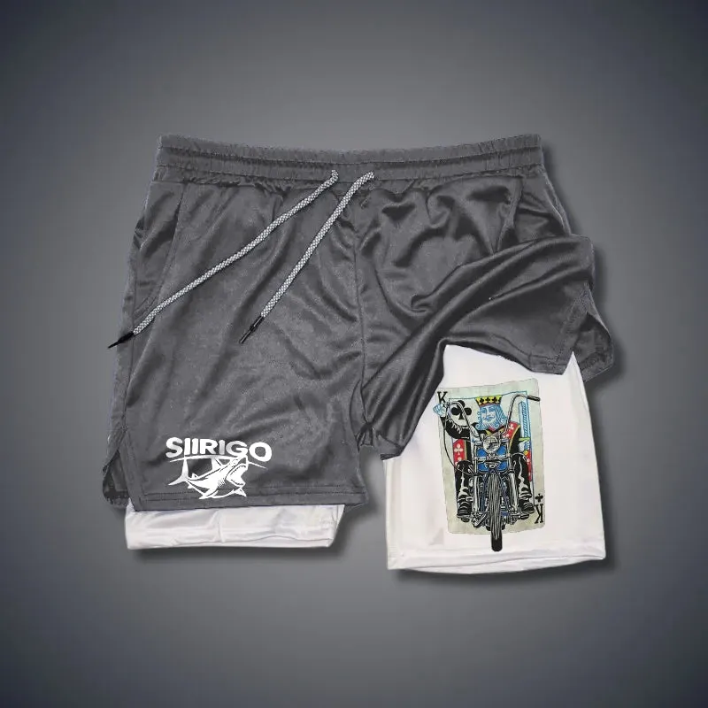 Poker K Pattern 2 In 1 GYM PERFORMANCE SHORTS