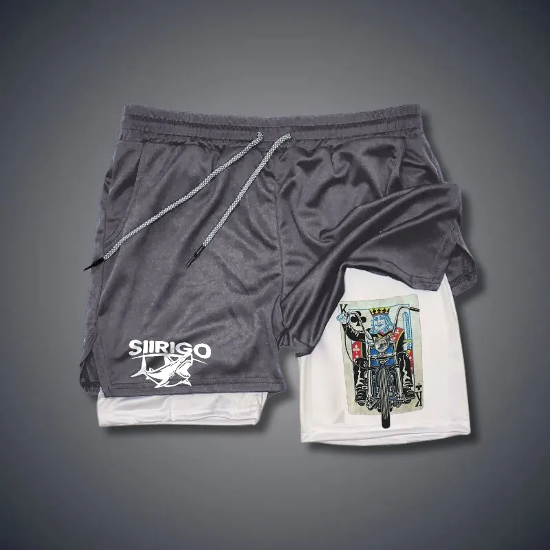 Poker K Pattern 2 In 1 GYM PERFORMANCE SHORTS