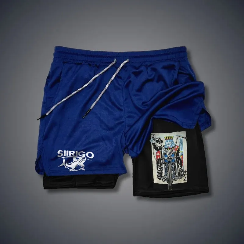 Poker K Pattern 2 In 1 GYM PERFORMANCE SHORTS