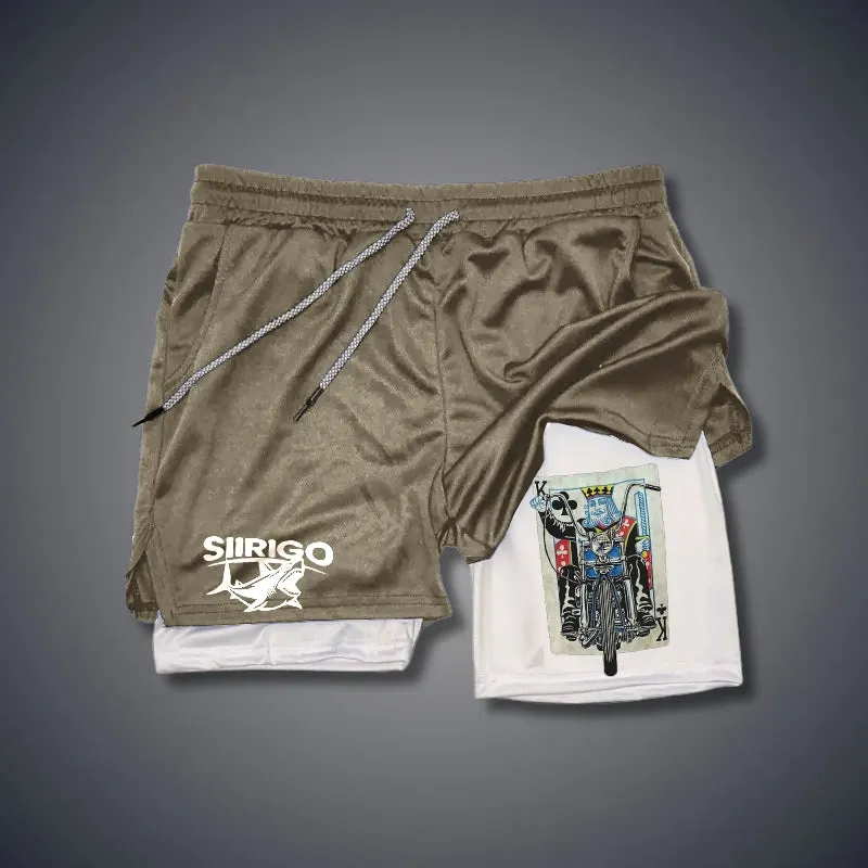 Poker K Pattern 2 In 1 GYM PERFORMANCE SHORTS