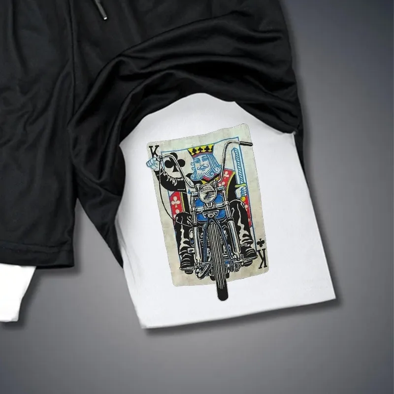 Poker K Pattern 2 In 1 GYM PERFORMANCE SHORTS
