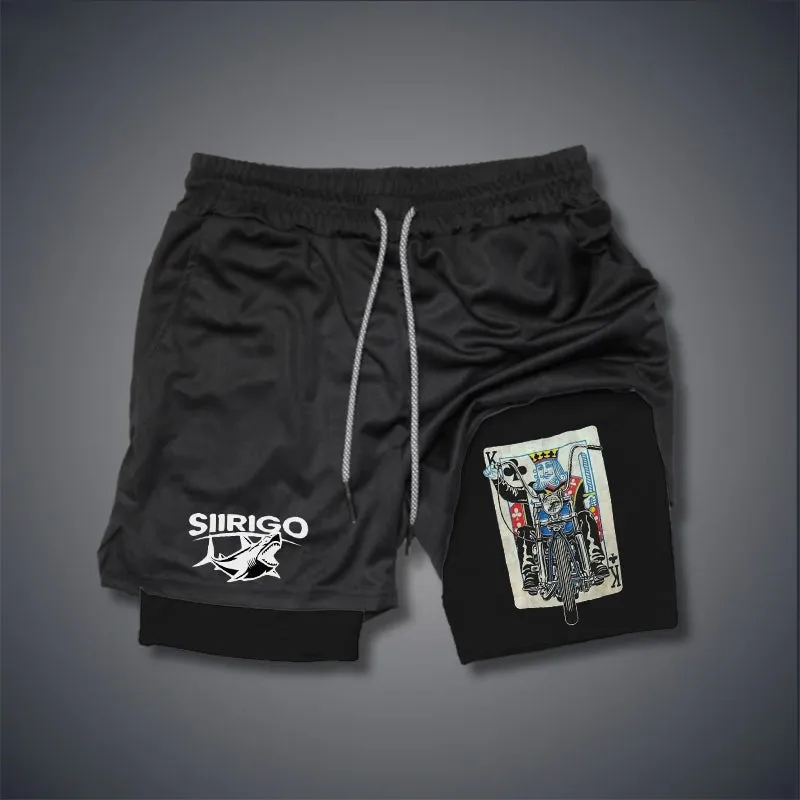 Poker K Pattern 2 In 1 GYM PERFORMANCE SHORTS