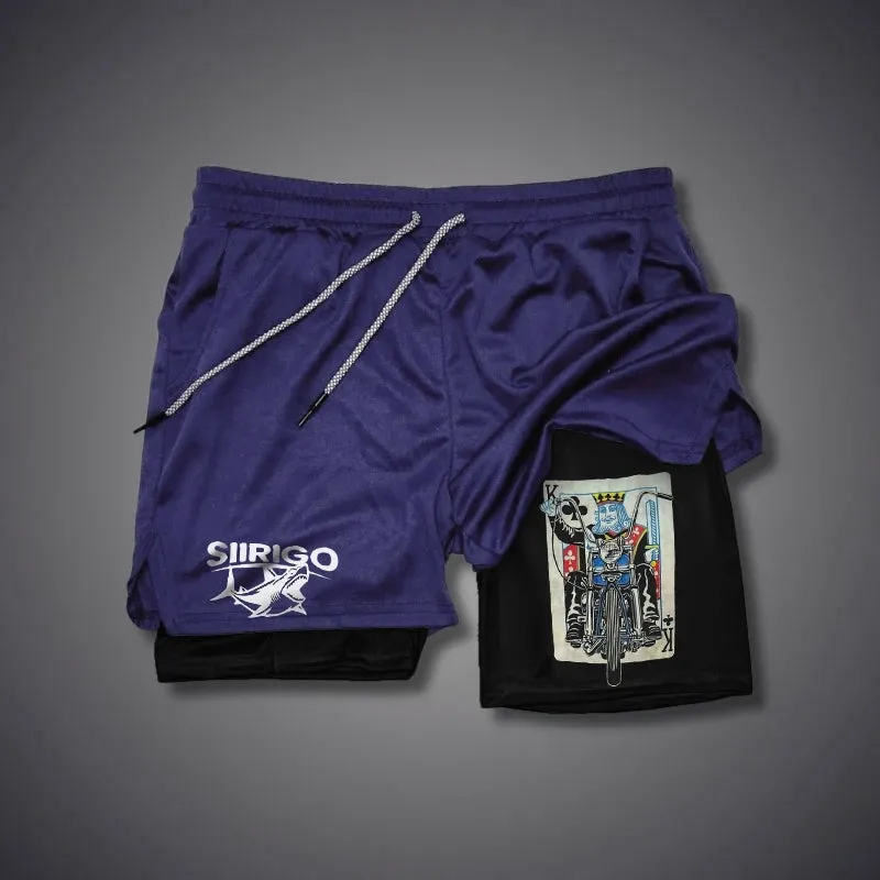 Poker K Pattern 2 In 1 GYM PERFORMANCE SHORTS