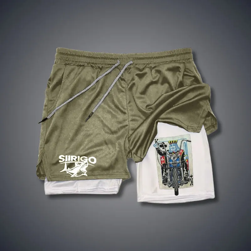 Poker K Pattern 2 In 1 GYM PERFORMANCE SHORTS