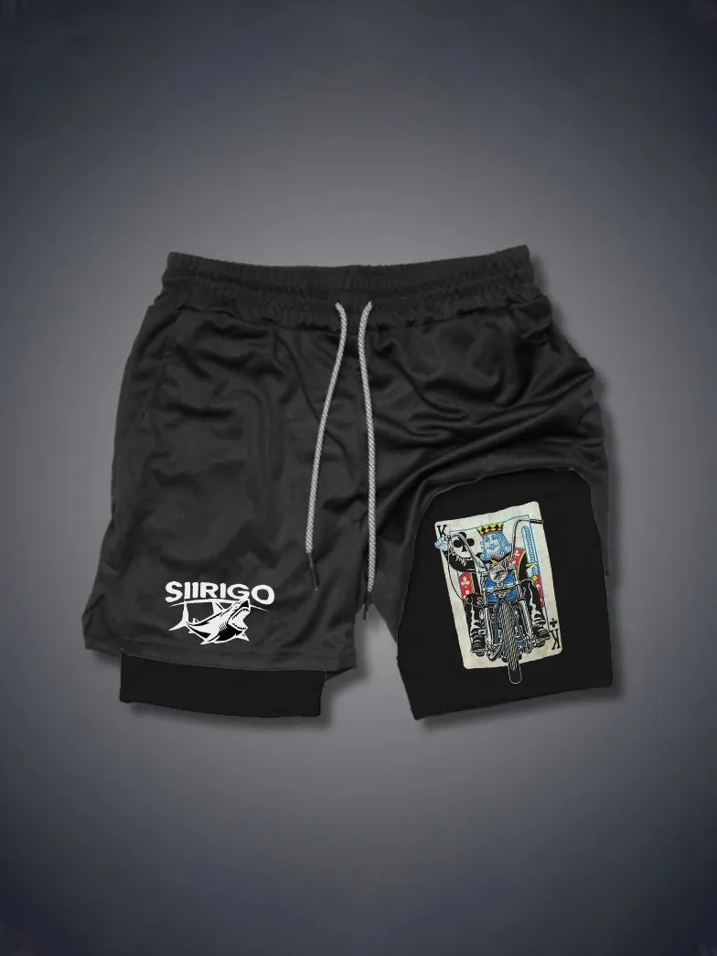 Poker K Pattern 2 In 1 GYM PERFORMANCE SHORTS