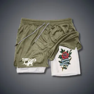 POSITIVE MENTAL ATTITUDE Rose 2 In 1 GYM PERFORMANCE SHORTS