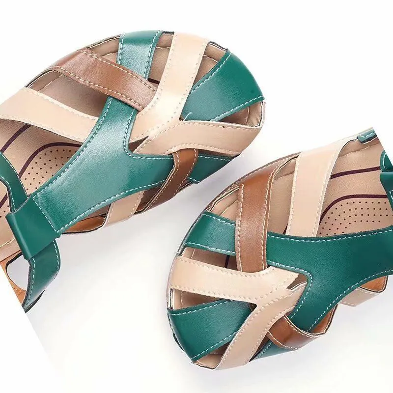 Sandals Mix Color Heels Sandals Summer Shoes Gladiator Wedges Chaussures Femme Casual Chalas Mujer Platform Shoes