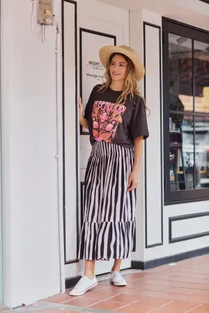 Stella Skirt - Stripe Black