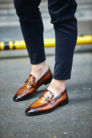 Tan Shaded Hand patina Loafers