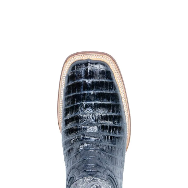 TANNER MARK MEN'S Caiman Tail Black Print Western Boots