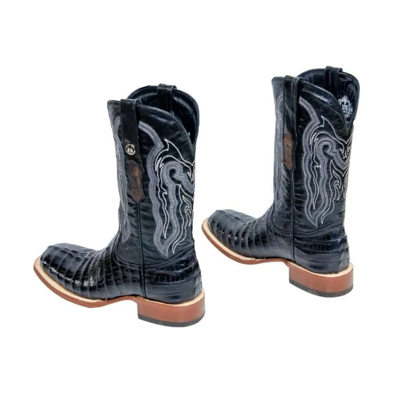 TANNER MARK MEN'S Caiman Tail Black Print Western Boots