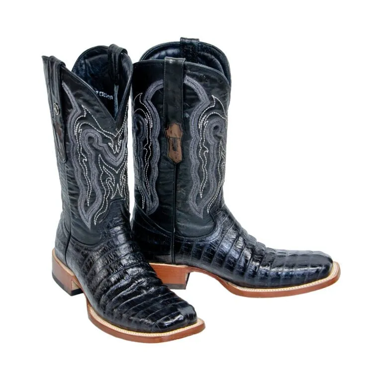 TANNER MARK MEN'S Caiman Tail Black Print Western Boots