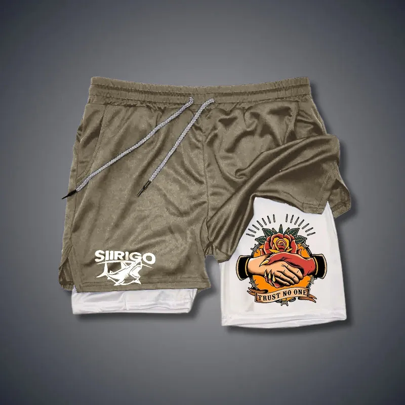 Trust No One Handshake 2 In 1 GYM PERFORMANCE SHORTS