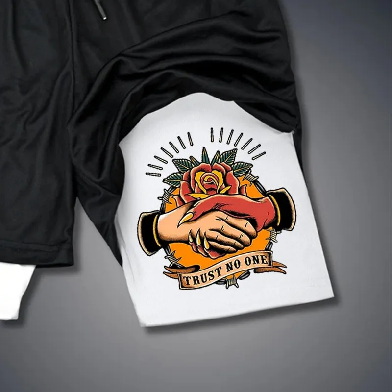 Trust No One Handshake 2 In 1 GYM PERFORMANCE SHORTS