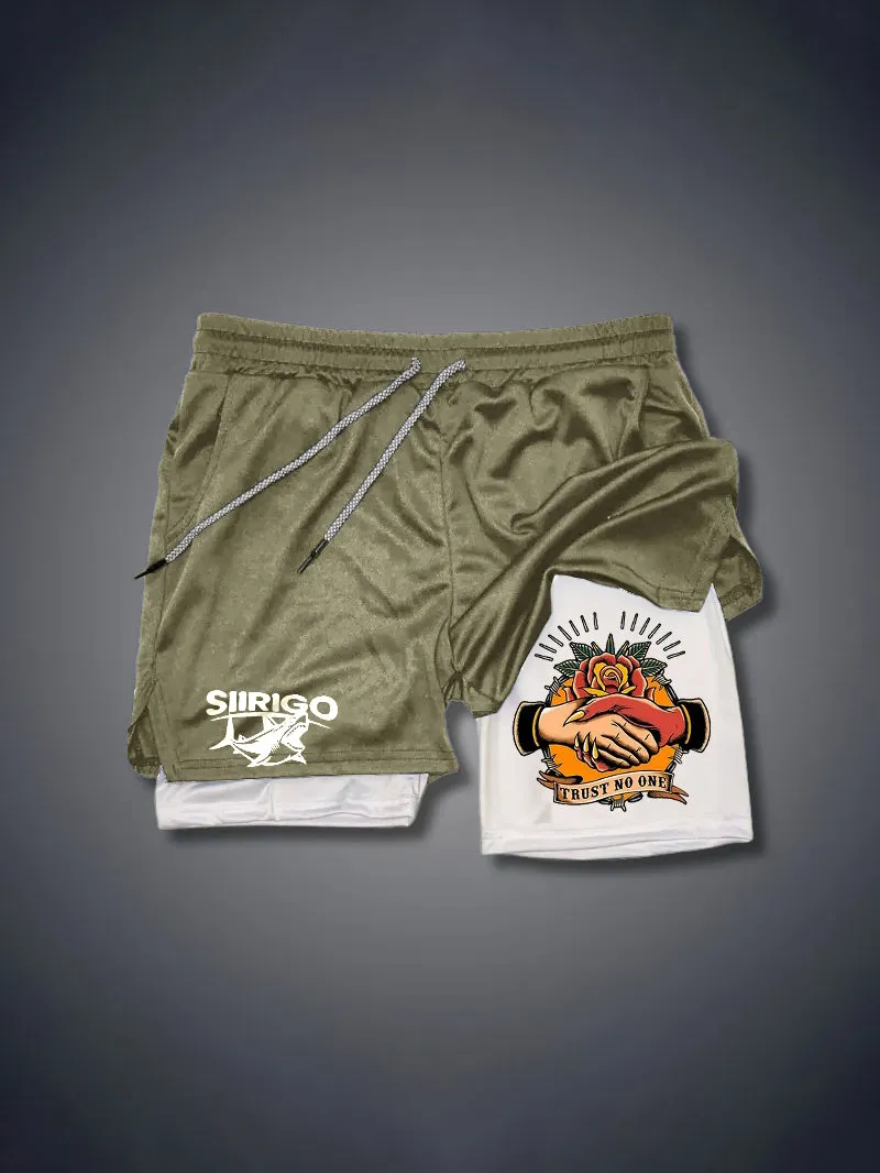 Trust No One Handshake 2 In 1 GYM PERFORMANCE SHORTS