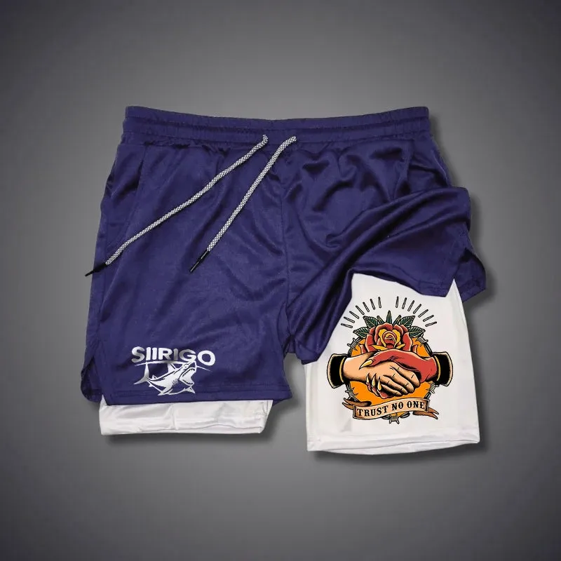 Trust No One Handshake 2 In 1 GYM PERFORMANCE SHORTS