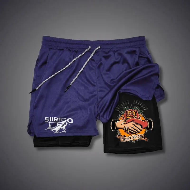 Trust No One Handshake 2 In 1 GYM PERFORMANCE SHORTS