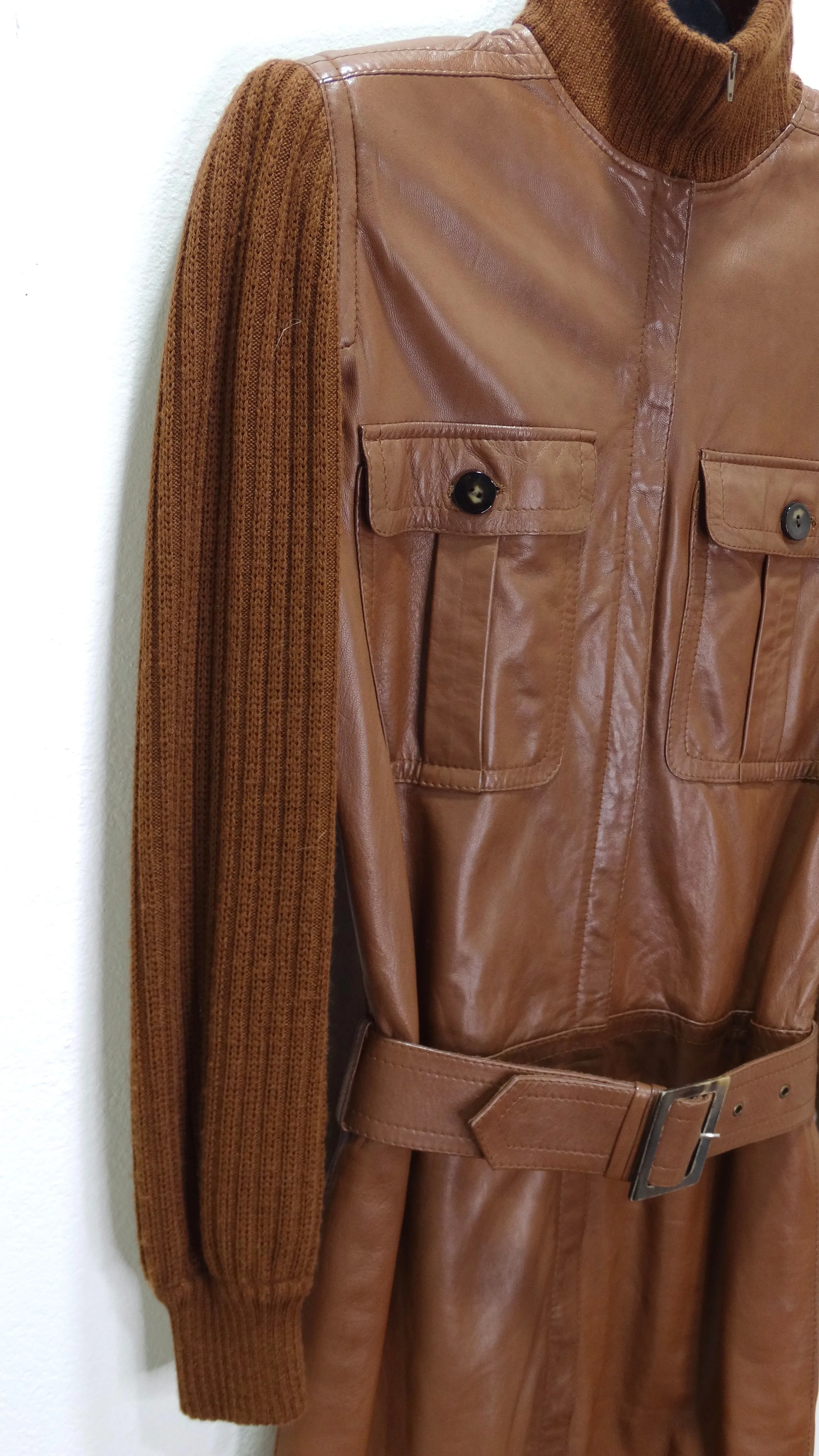 Valentino 1980's Leather Dress/Jacket