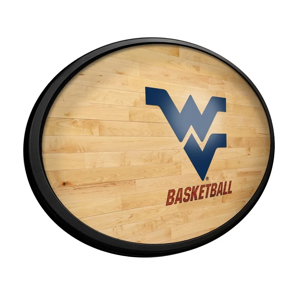 West Virginia Mountaineers: Hardwood - Oval Slimline Lighted Wall Sign