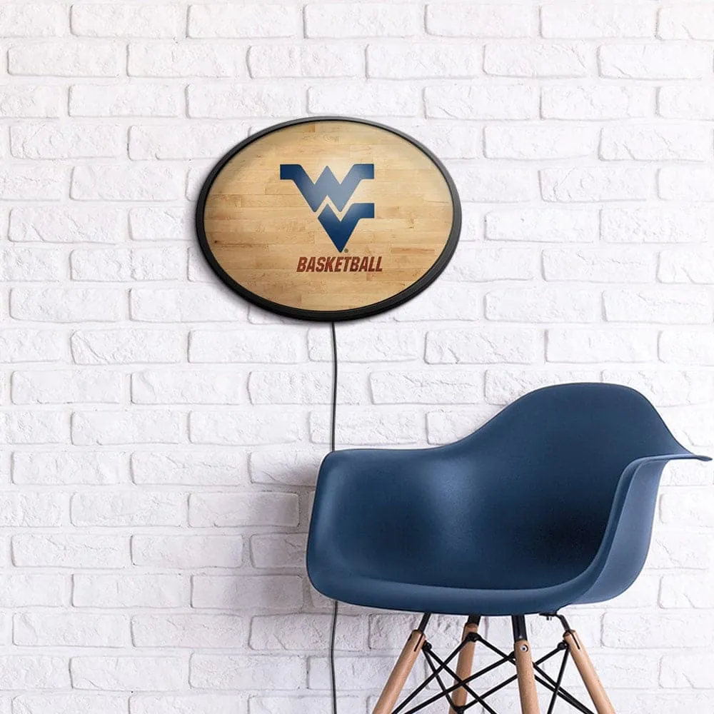 West Virginia Mountaineers: Hardwood - Oval Slimline Lighted Wall Sign