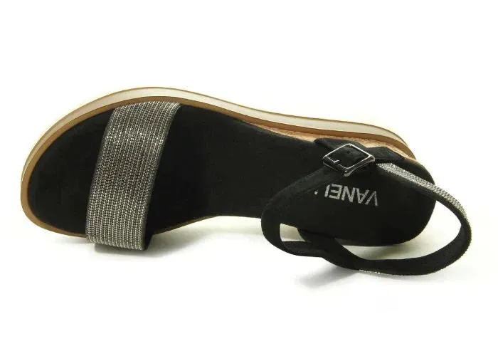 WOMEN'S VANELI CEDRA WEDGE SANDAL | BLACK SUEDE