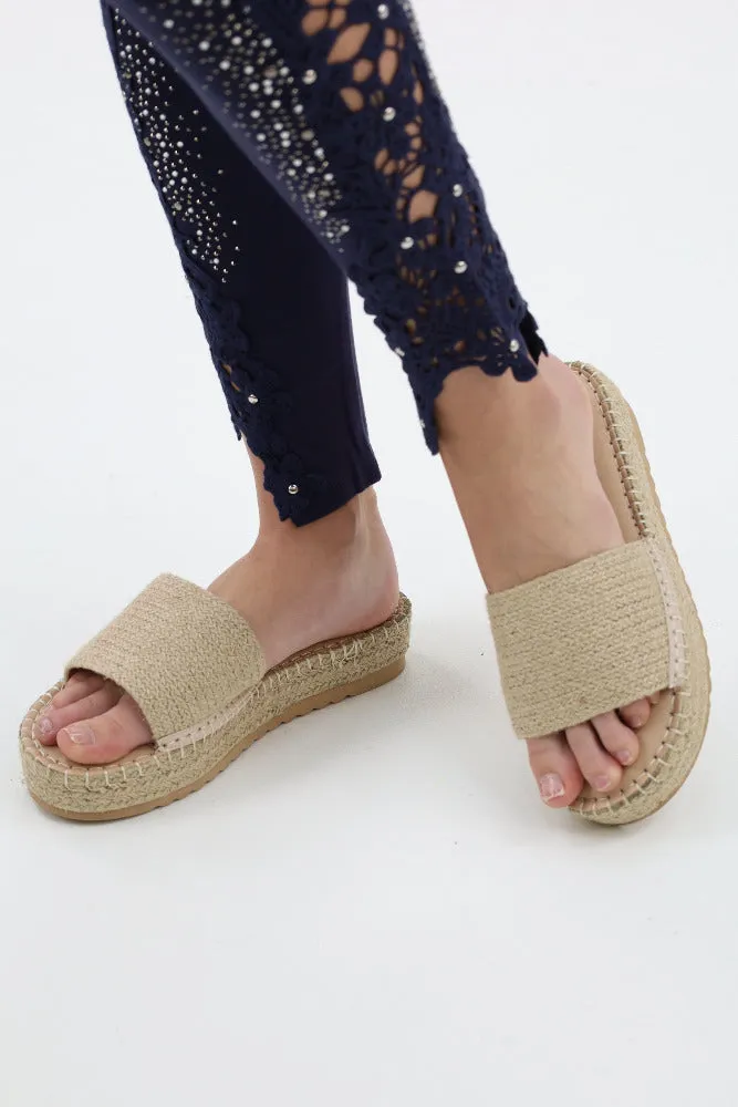 Woven Straw Platform Sandals